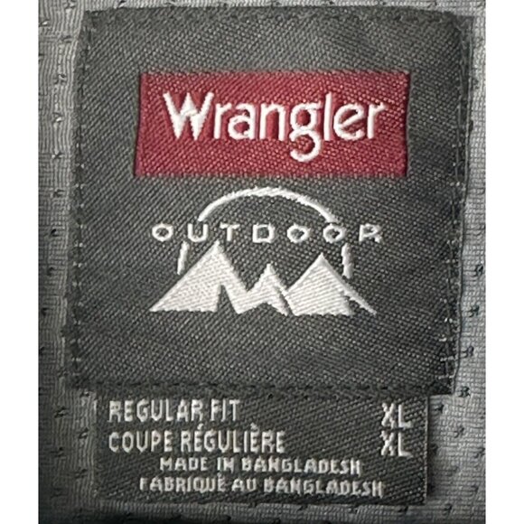 Wrangler Mens Shirt Outdoor Series Short Sleeve Vented Regular Fit Blue Plaid XL - Picture 8 of 11